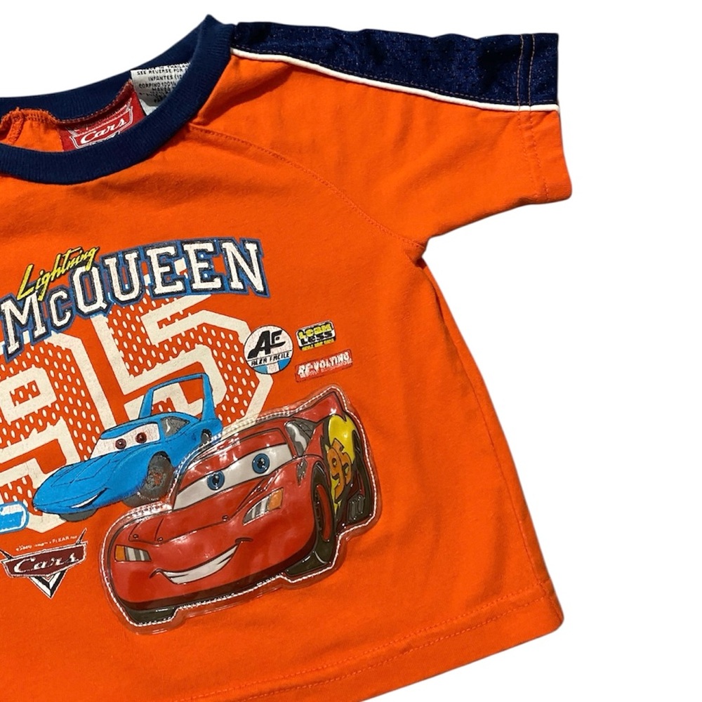 Vintage Disney Cars Lightning McQueen T-Shirt & Shorts Infant 12M Y2K - Picture 5 of 10
